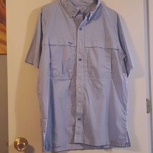 Blue and white fishing shirt size M